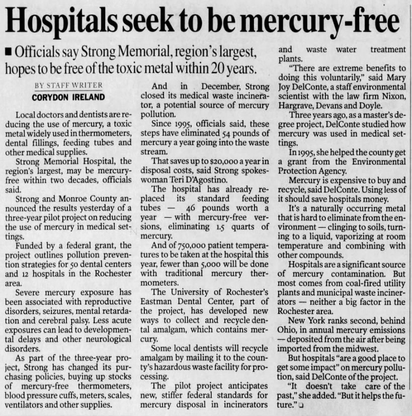 Hospitals seek to be mercury-free