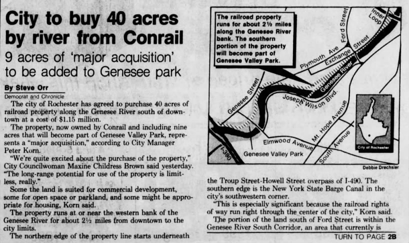 City to buy 40 acres by river from Conrail