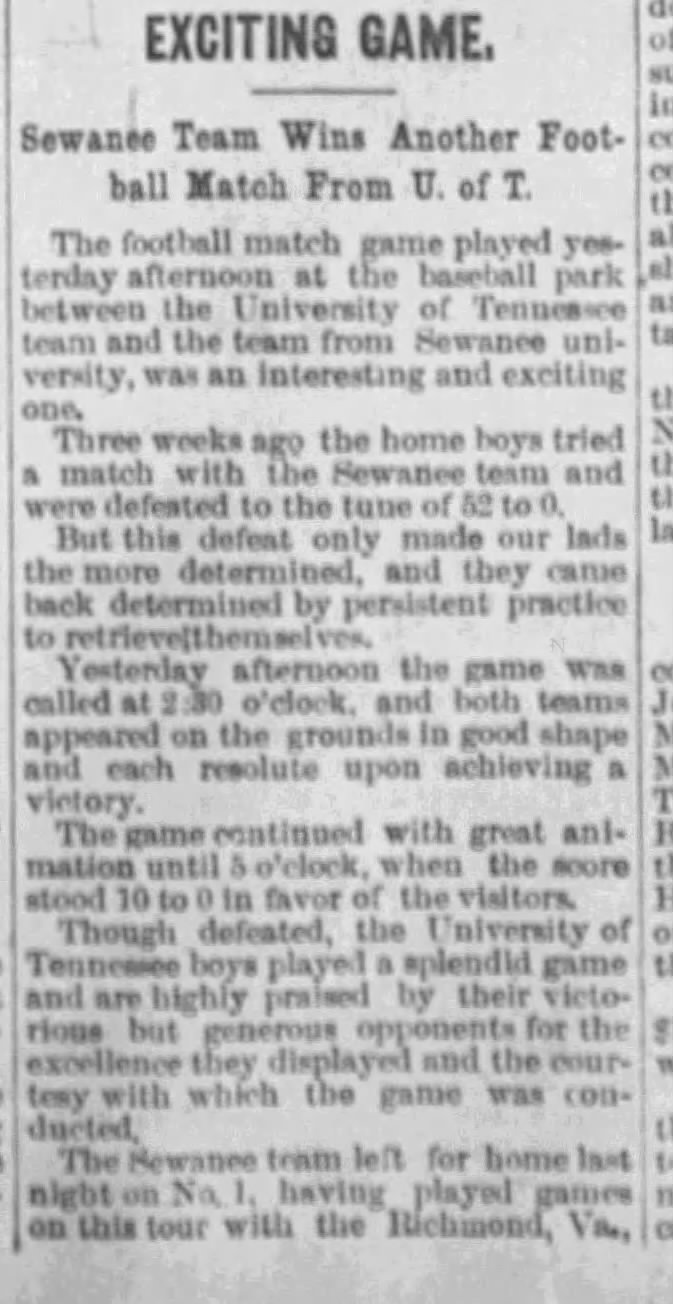 Sentinel First Home Game. 11-3-1892