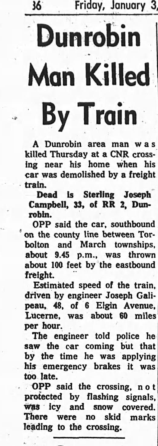 Sterling Campbell Death Ottawa Journal Jan 3, 1969