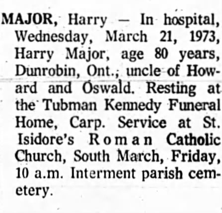 Harry Major
Ottawa Journal
Mar 22, 1973