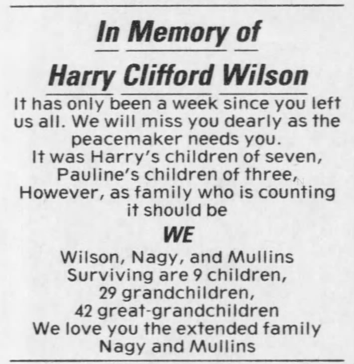 Harry Clifford Wilson 2003 In Memory