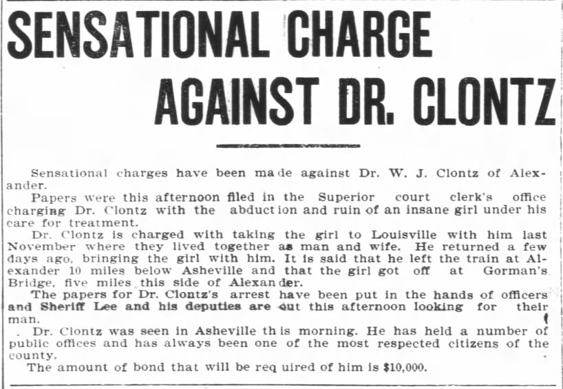 arrest of W. J. Clontz