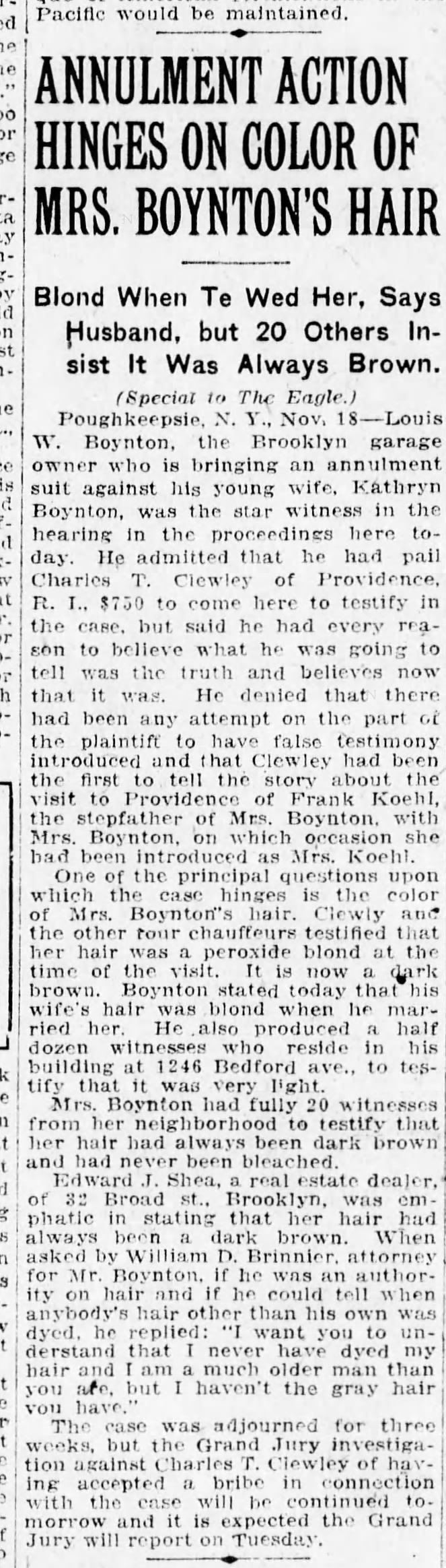 Katherine Boynton - Brooklyn Daily Eagle - 11/19/1922