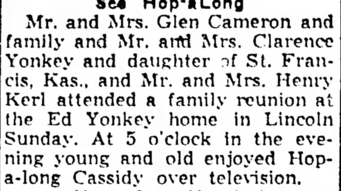 Kerl, Henry TV 22 May 1950 Beatrice Daily Sun