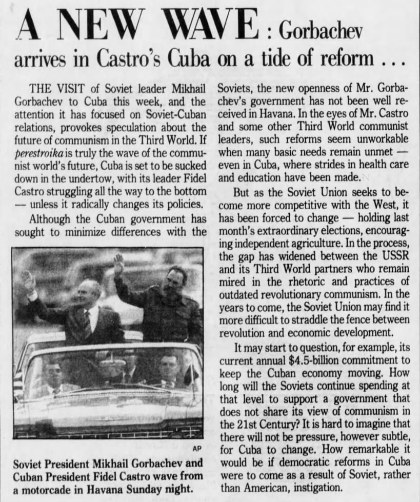 A_New_Wave_Gorbachev_arrives_in_Castro_Cuba_on_a_tide_of_reform