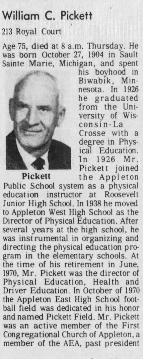 William C. Pickett
Physical Education Teacher
