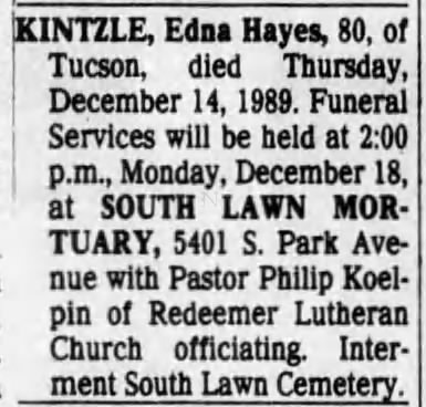Edna Ketelsen death notice