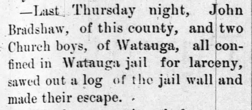 Watauga jail escape