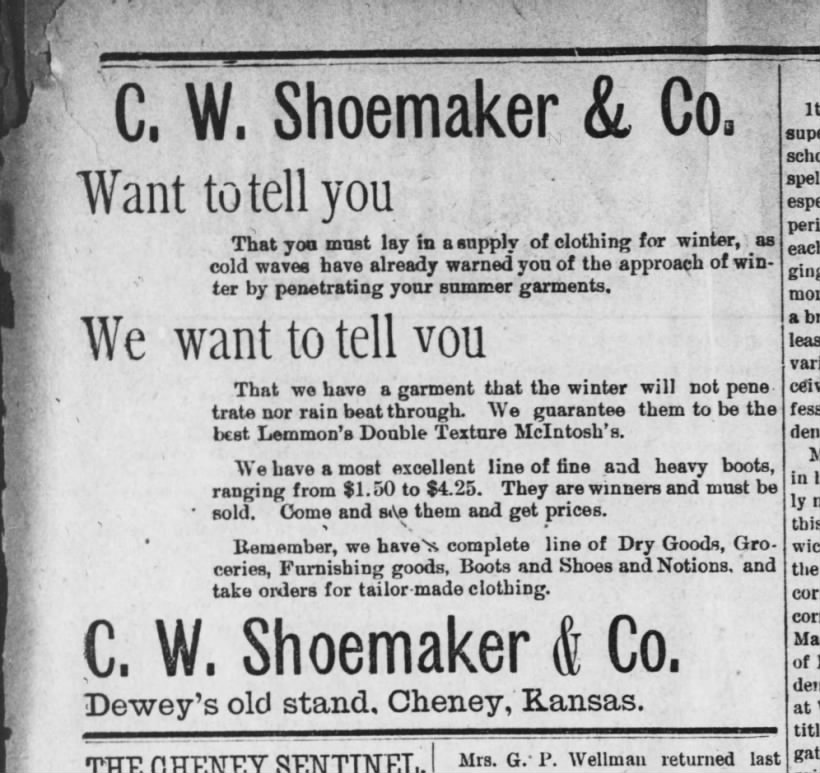 C.W. Shoemaker & Co. Ad