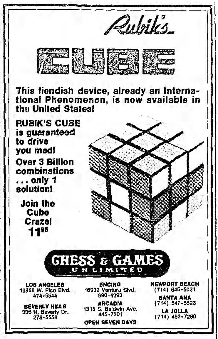 Rubik's Cube ad, 1980