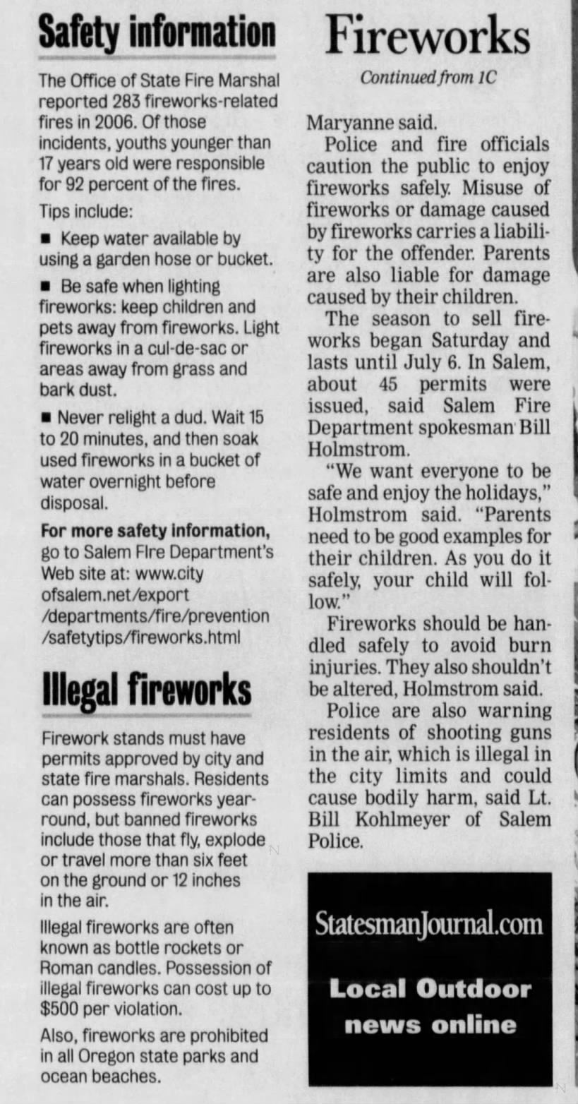 2007 jun 29 illegal fireworks