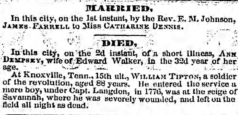 Catherine Dennis marriage to James Farrell, 4 December 1849, page 2.