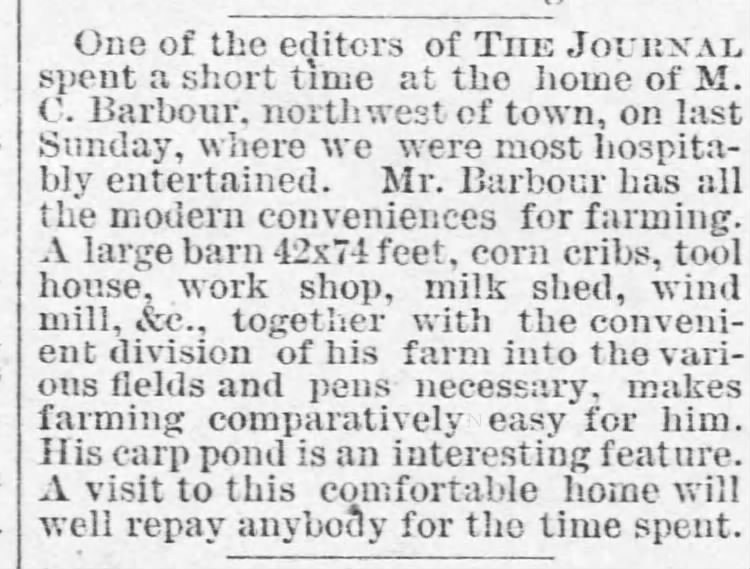 Editor of The Journal visits home of M.C. Barbour