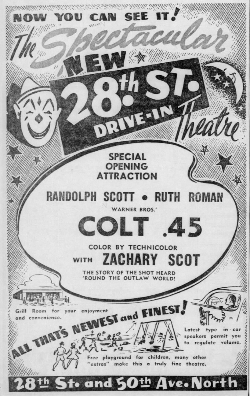 28th Street Drive-In grand opening ad