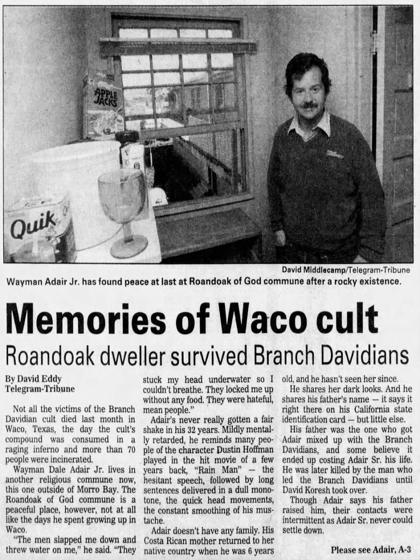 Memories of Waco cult (page 1)