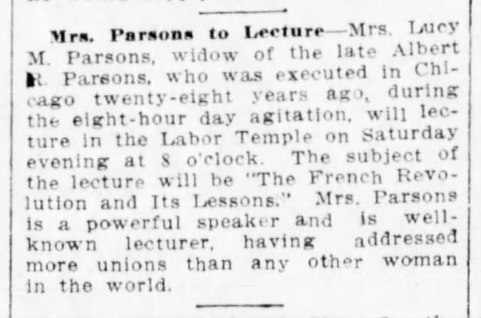 Mrs Parsons to lecture 5Jun14