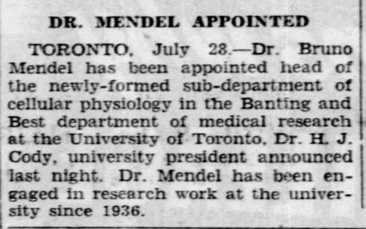 Dr.Bruno Mendel Toronto