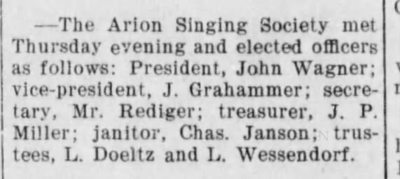 John Wagner Sr. Arion Singing Society
