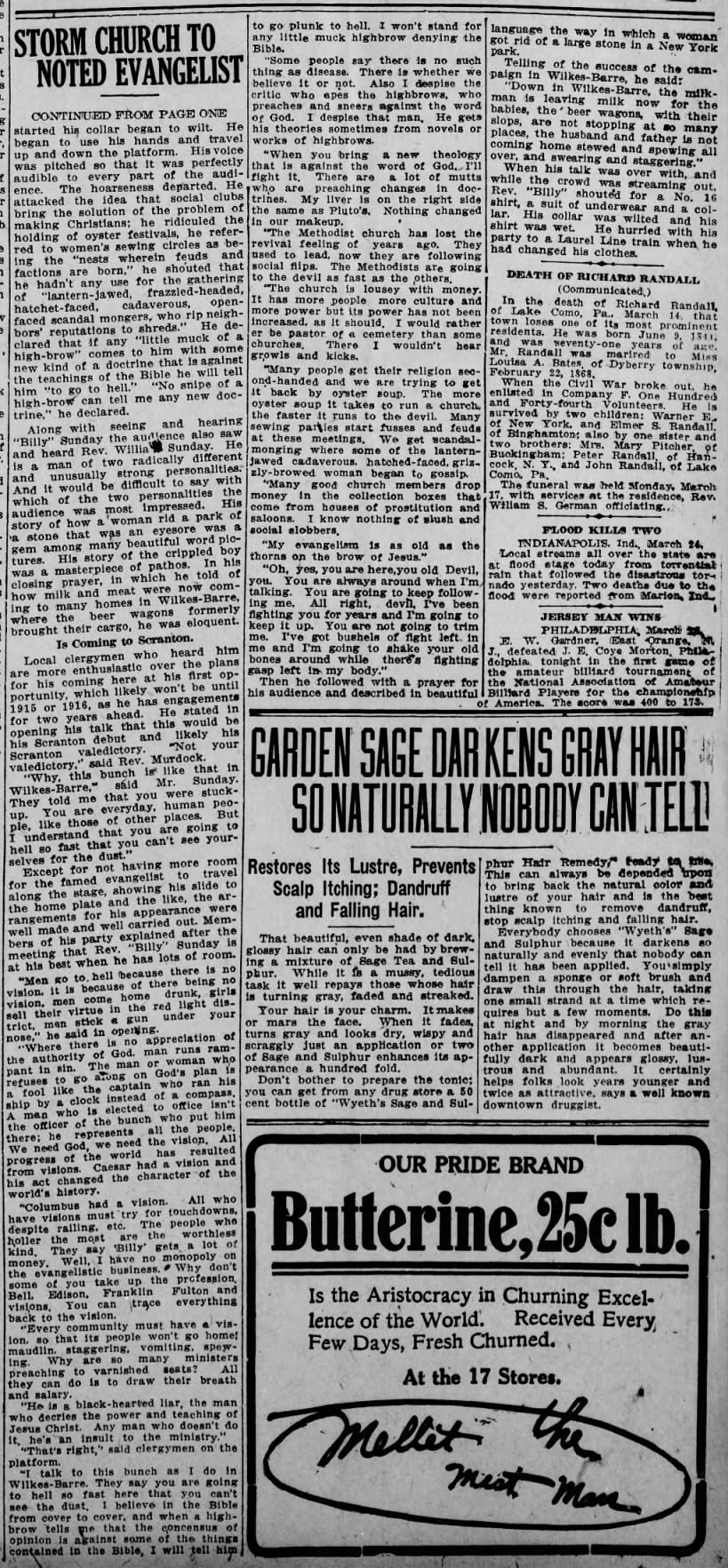 Steinke Billy Sunday at Elm Park Church Scr Rep Mar 25 1913 pg 14