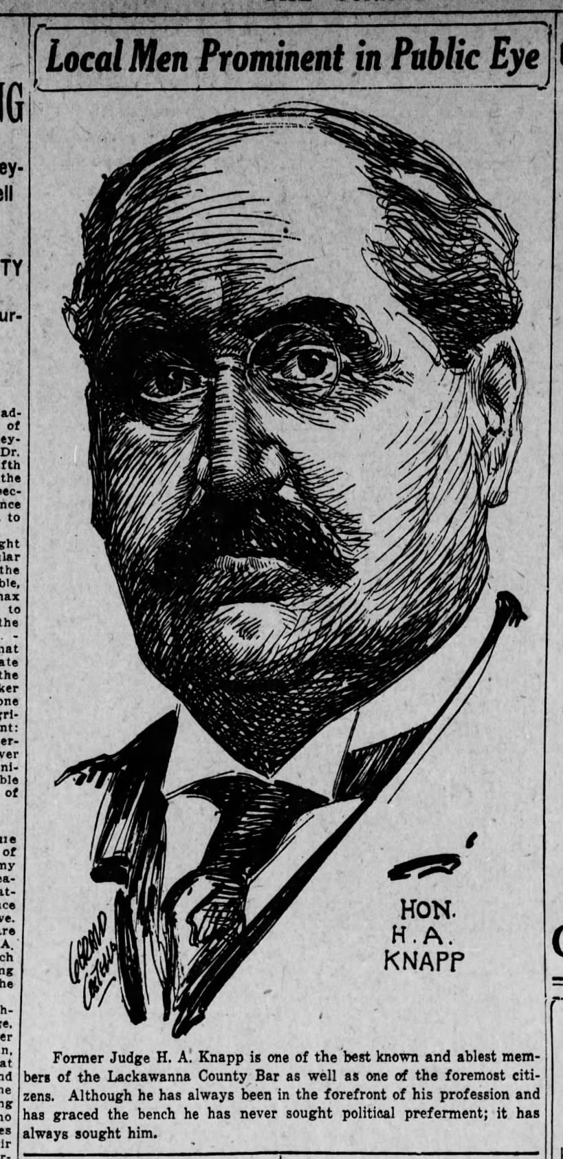 Jerry Costello Drawing of Hon. H A Knapp Aug 7 1918 pg 2