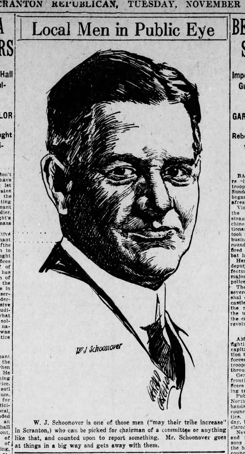 Jerry Costello Portrait of W J Schoonover Scr Rep Nov 12 1918 pg 14