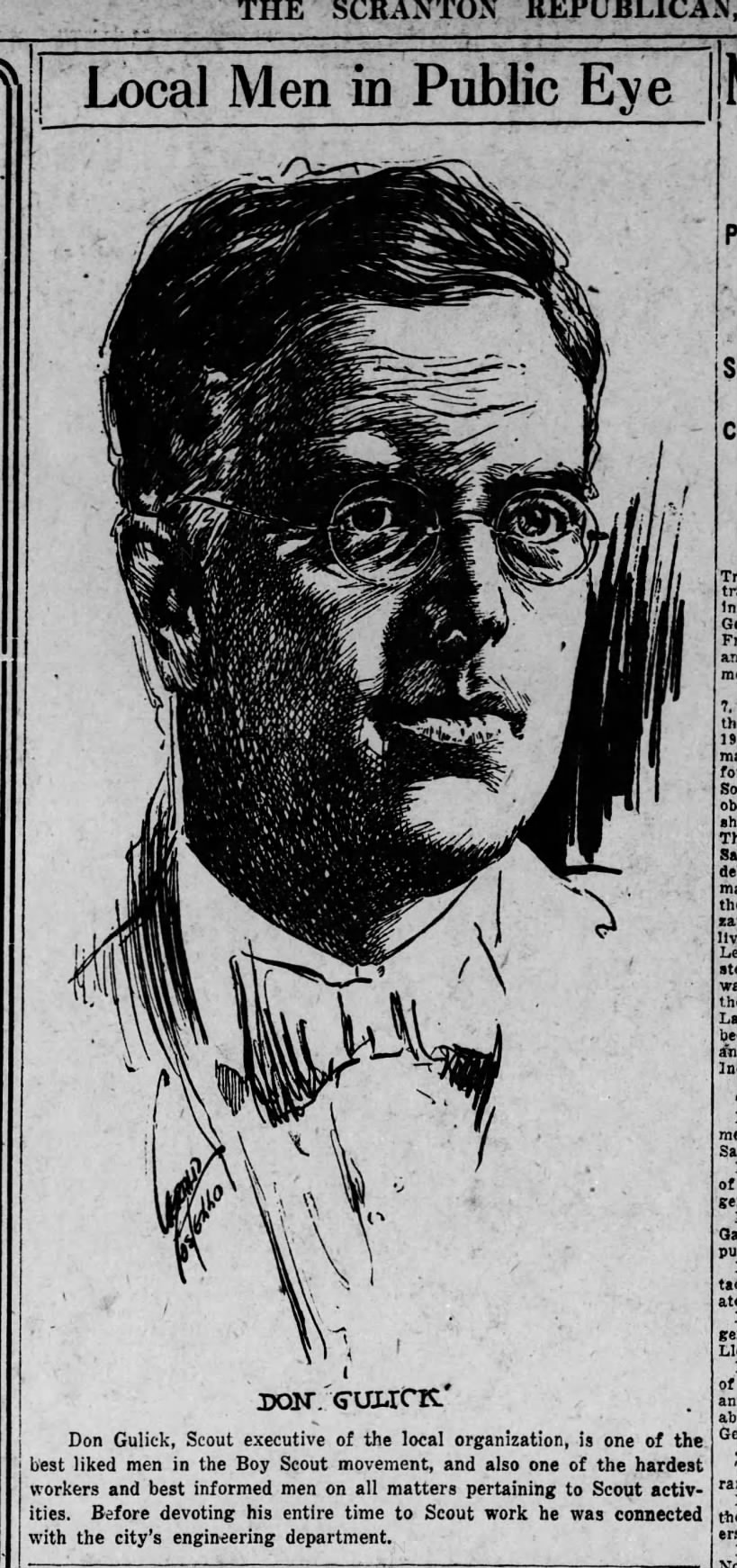 Jerry Costello Portrait of Don Gulick Scr Rep Jan 7 1919 pg 4