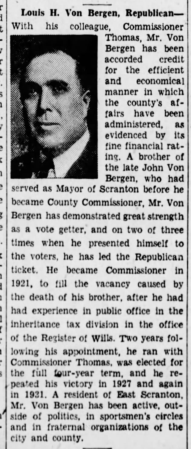 Louis Von Bergen Biography Scr Rep Nov 2 1935 pg 12