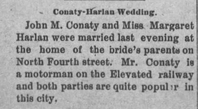 Marriage of Conaty / Harlan
