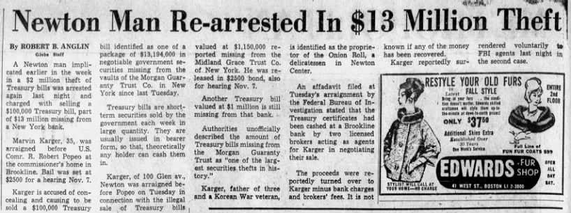 Marvin Karger re-arrested 1969