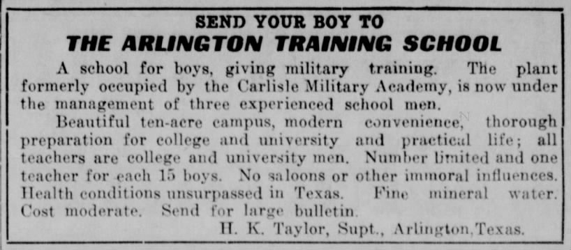 Send Your Boy to the Arlington Training School