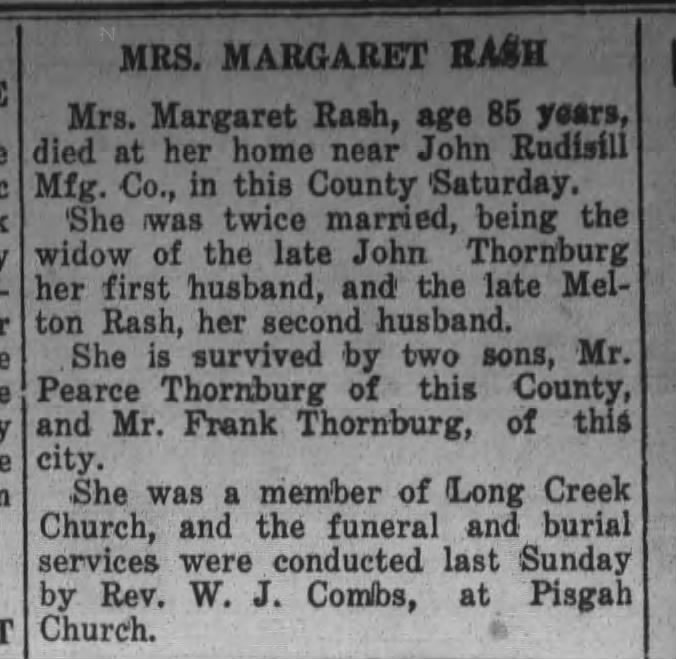 Margaret Thornburg Obituary