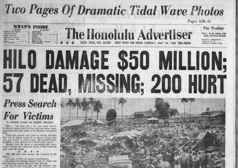 May 1960: Chilean quake causes massive tsunami