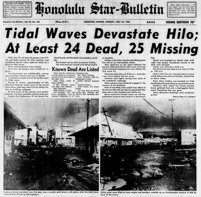 May 1960: Deadly tsunami strikes Hilo