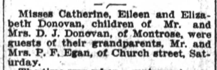 1919 Donovan children visit Egan grandparents