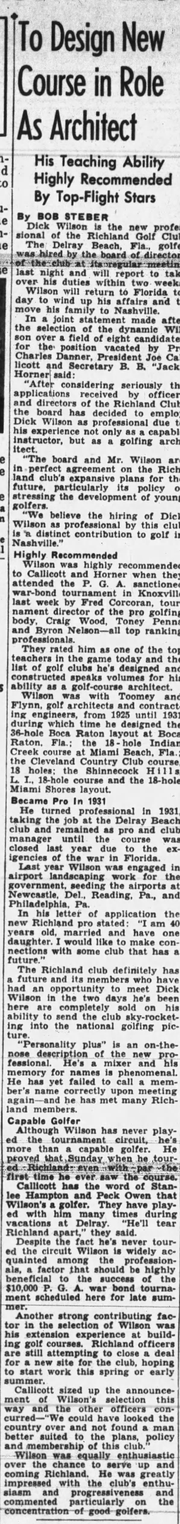 Dick Wilson Golf Course Architect