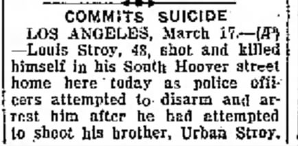 Louis Stroy Commits Suicide