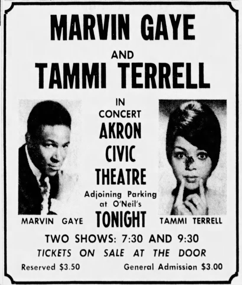 12 January 1968 Marvin Gaye & Tammi Terrell, Akron Ohio