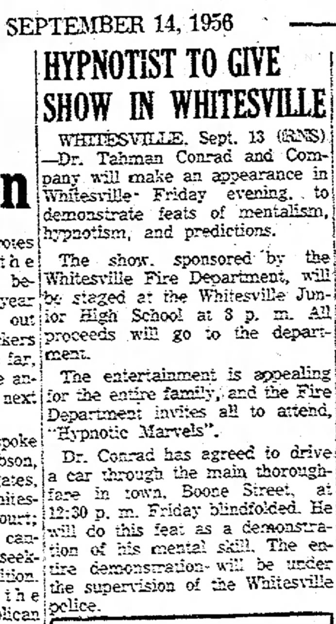 Beckley Post-Herald - Beckley, WV 14 September 1956 - Tahman Conrad
