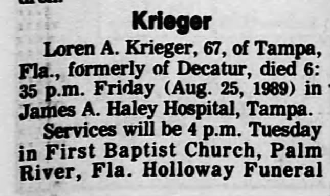 Obituary for Loren A. Krieger (Aged 67)