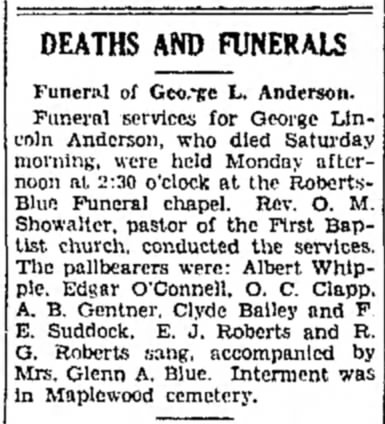 George L. Anderson Emporia Gazette 19 Feb 1935