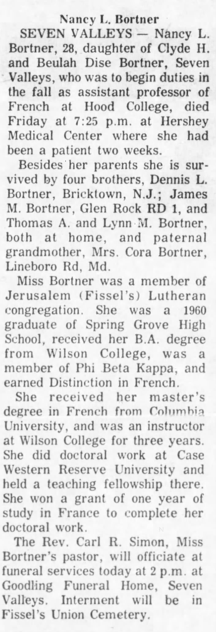 Nancy L. Bortner obituary