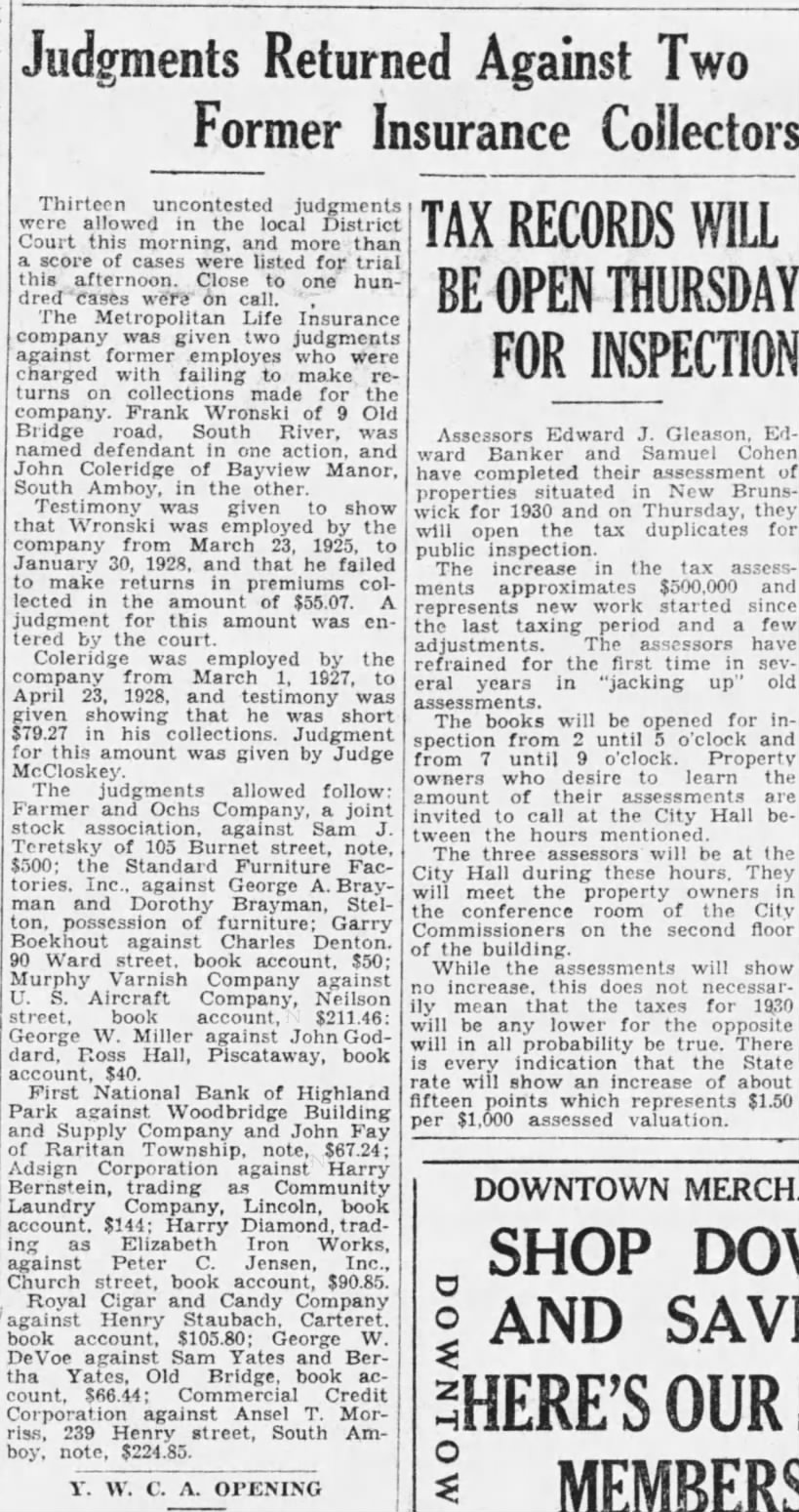 The Central New Jersey Home News (New Brunswick, New Jersey)
16 Dec 1929, Mon
Page 2