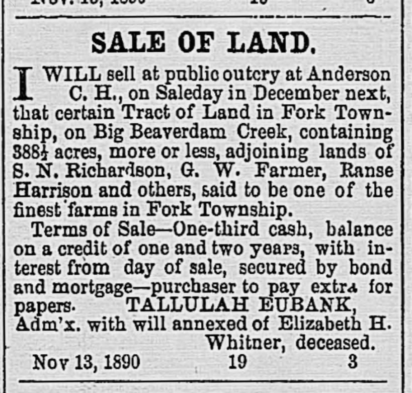 adjoining land 1890