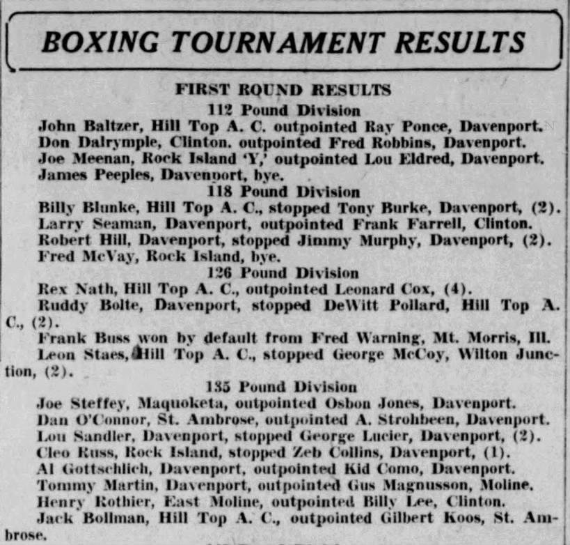 Gil Koos Boxing 1930