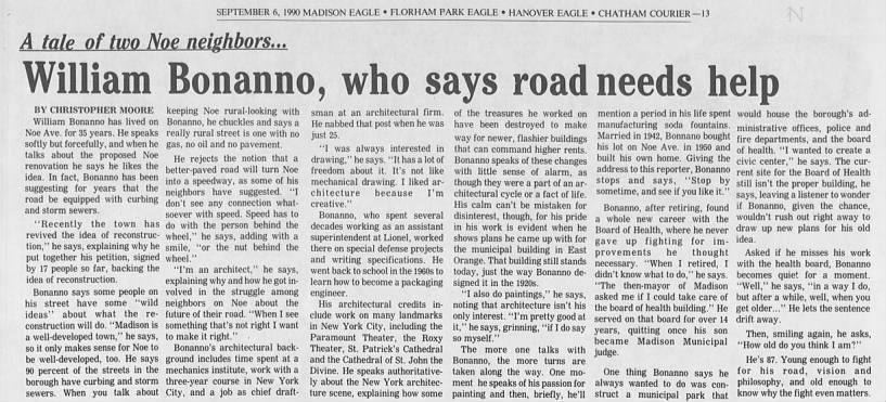 News article about William Bonnano, Brother of Joseph Bonnano and also a former employee at Lionel.