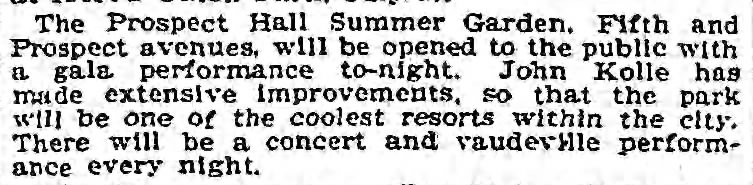 Summer Garden; John Kolle improvements  1902