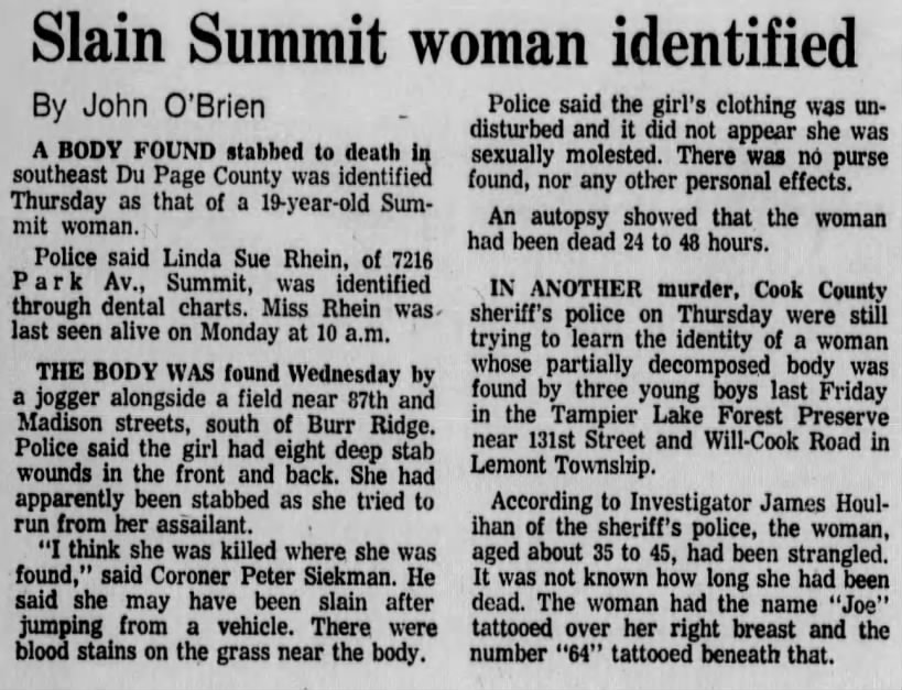 Murder of  Linda Susan Rhein