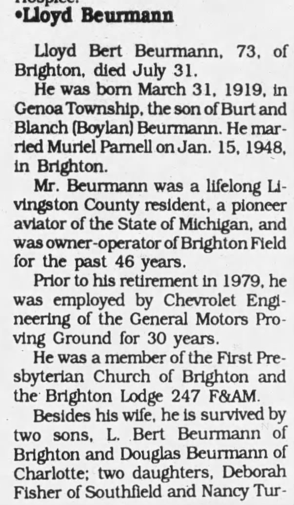 Obituary for Lloyd Bert Beurmann (Aged 73)