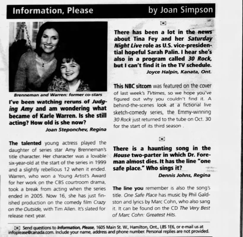 Joan Simpson, "Information, Please."